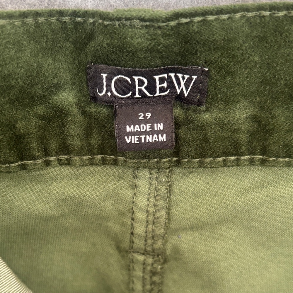 J. Crew Full-length slim wide-leg pant in Stretch Velvet 29 Green - Picture 9 of 11